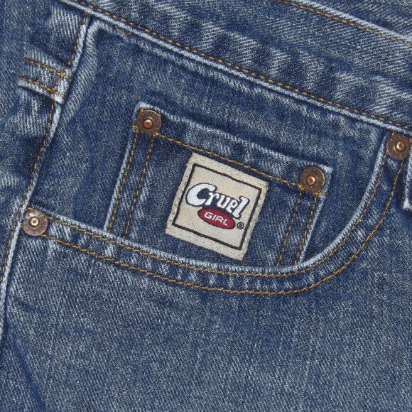 VTG Y2K Cruel Girl Womens Low Rise Boot Cut Medium Wash Jeans Size 15R  34x32 - Picture 6 of 15